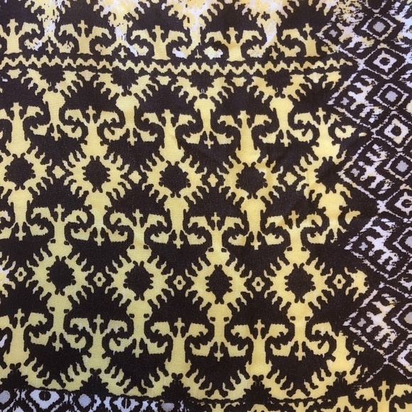 Charming Charlie Yellow and Brown Open Kimono - Picture 3 of 6